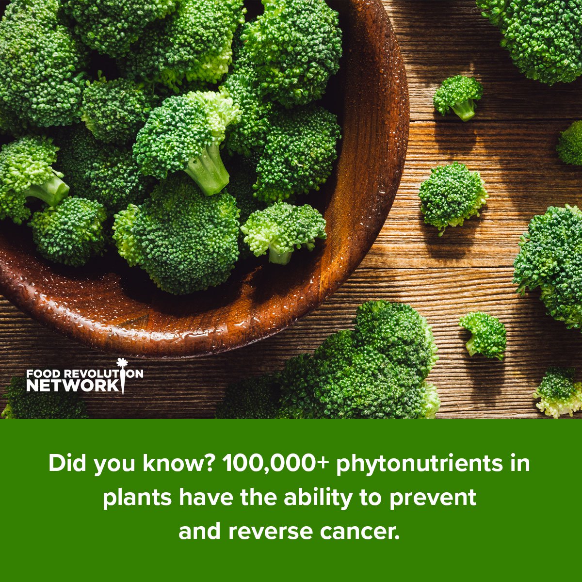Did you know? 100,000+ phytonutrients in plants have the ability to prevent and reverse cancer.