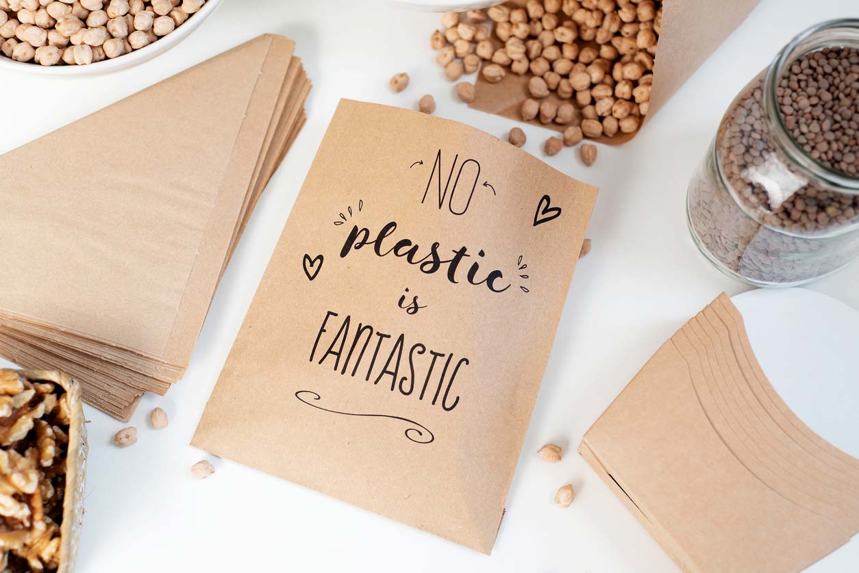 No plastic is fantastic paper bags