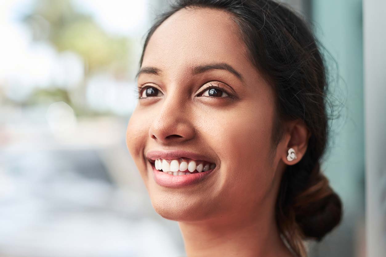 closeup headshot of woman smiling