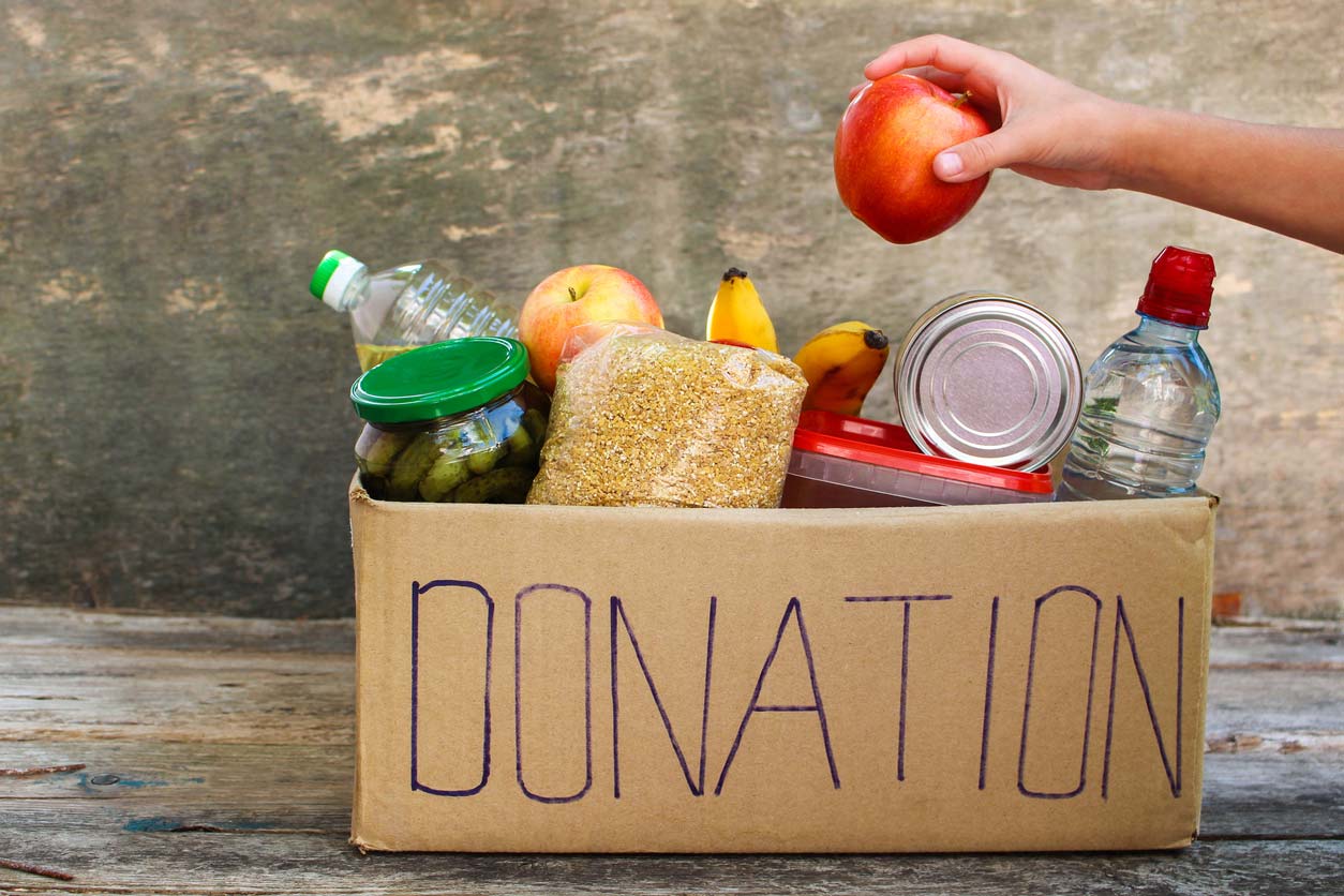 Cardboard box for food donations